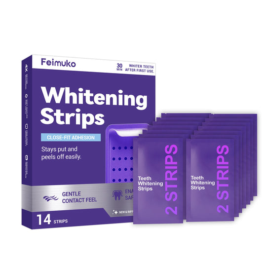 Beautybloom purple teeth whitening strips box, 14 strips