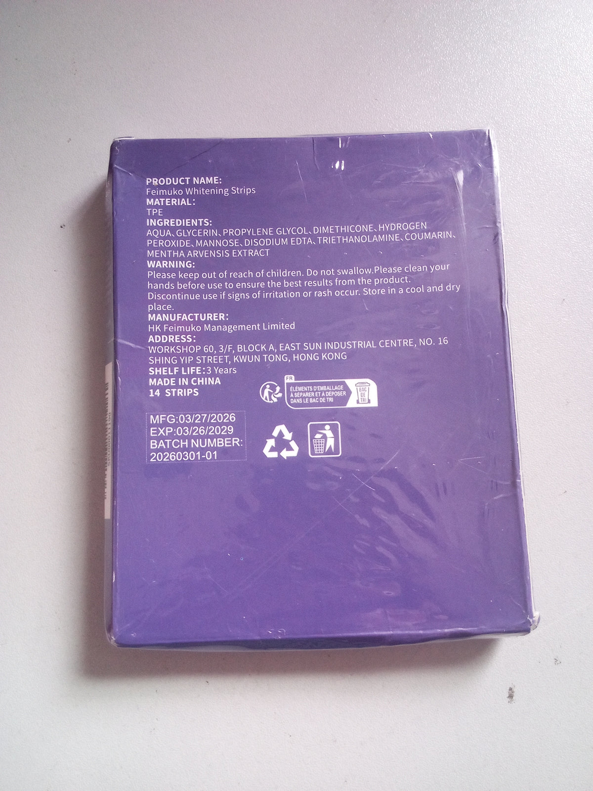 Purple Teeth Whitening Strips